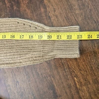 Paige V-Neck Cashmere Tan Sweater S Woven Pull Over Small - Thumbnail 16