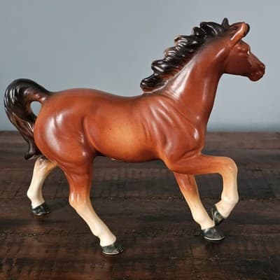 Vintage Original Arnart Creation Horse Figurine Bay w White Socks Porcelain - Thumbnail 4
