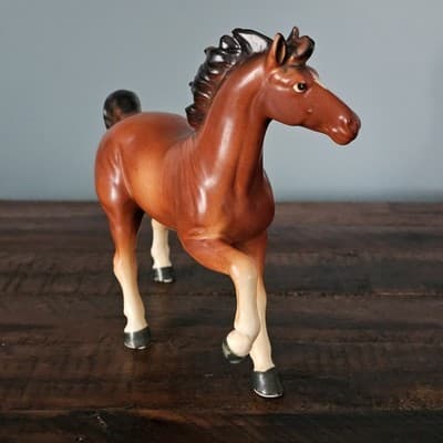 Vintage Original Arnart Creation Horse Figurine Bay w White Socks Porcelain - Thumbnail 3