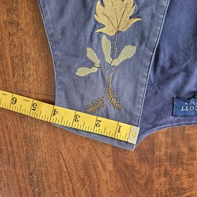 Vintage Karen Scott Fall Leaves Quilted Vest Womens Size Medium Patchwork Blue - Thumbnail 7