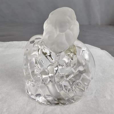 VTG Fenton glass paperweight angel July Birthstone hand frosted head Figurine - Thumbnail 2