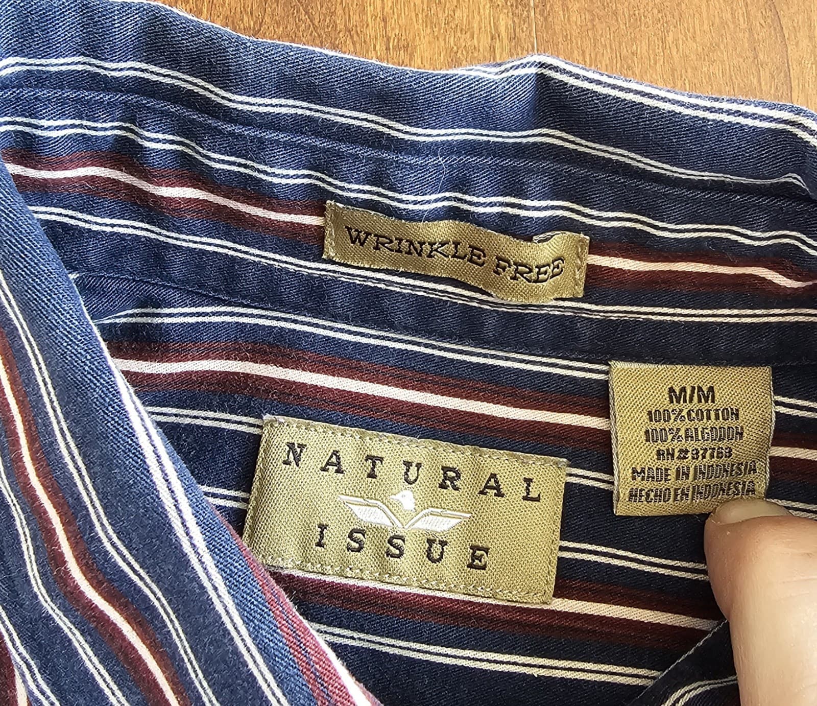 Natural Issue Mens Dress/Casual Shirt, M, Stripe Long Sleeve, Wrinkle Free - Thumbnail 11