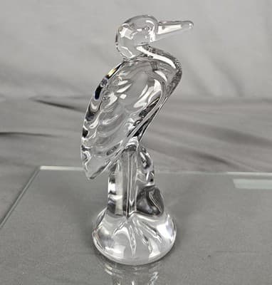 Duncan Glass Crystal Heron Figurine Bird 6-3/4" Pall Mall Sculptured Glass 1930s - Thumbnail 2