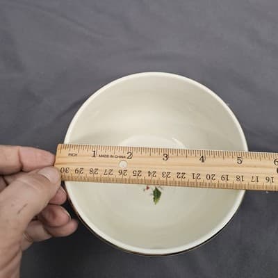 Home for the Holidays Holly Holiday Dinnerware Deep Bowls 5" Diameter - Thumbnail 3