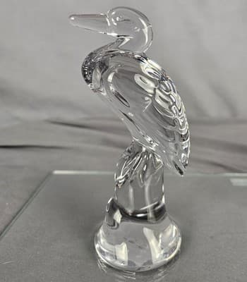 Duncan Glass Crystal Heron Figurine Bird 6-3/4" Pall Mall Sculptured Glass 1930s - Thumbnail 3