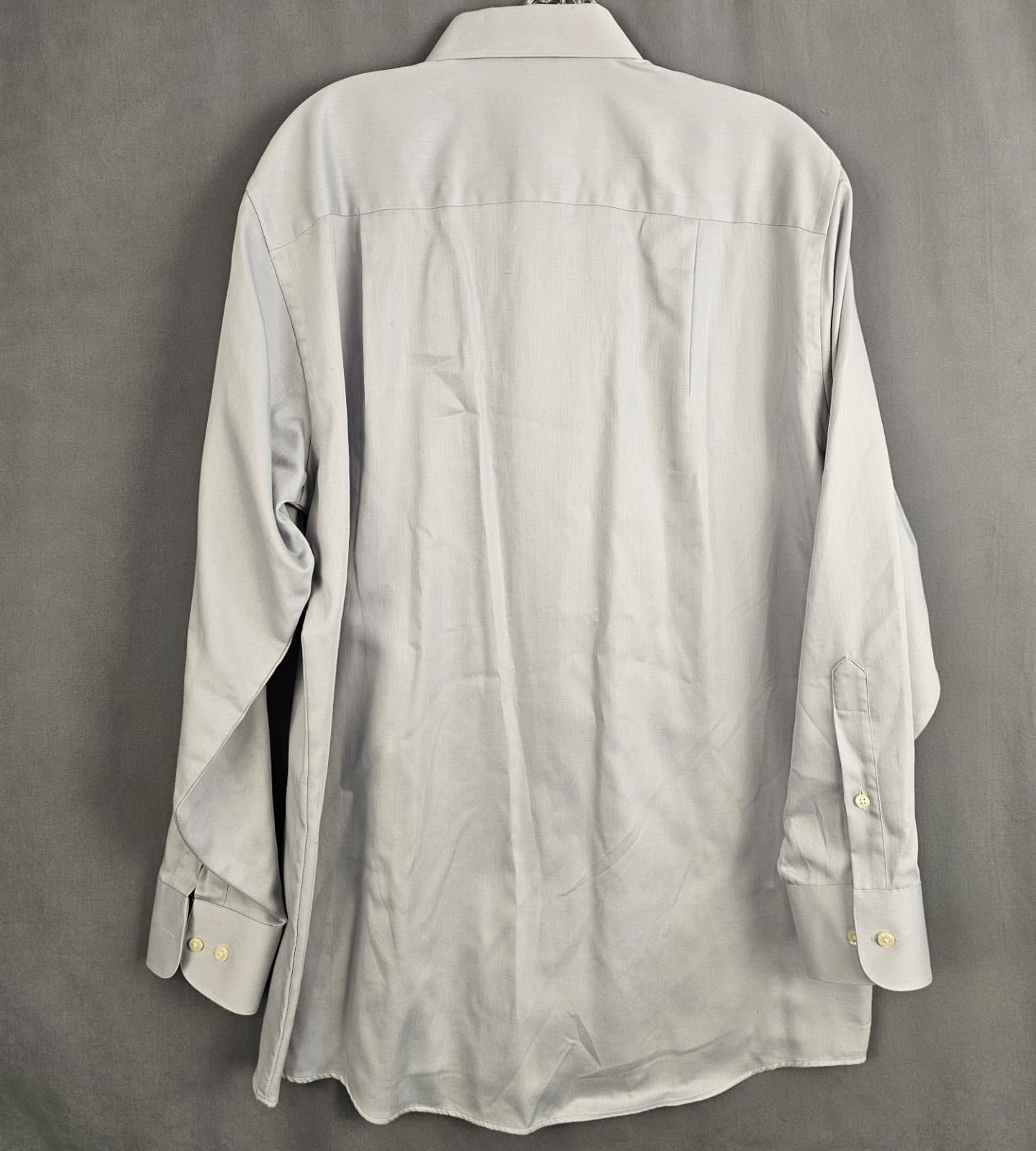 Geoffrey Beene Men Gray Sateen Wrinkle Free Dress Shirt M 15.5 Long Sleeve - Thumbnail 3
