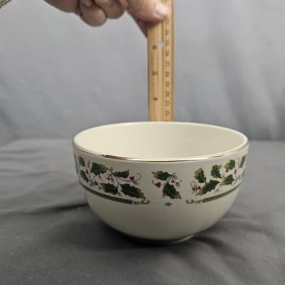 Home for the Holidays Holly Holiday Dinnerware Deep Bowls 5" Diameter - Thumbnail 5