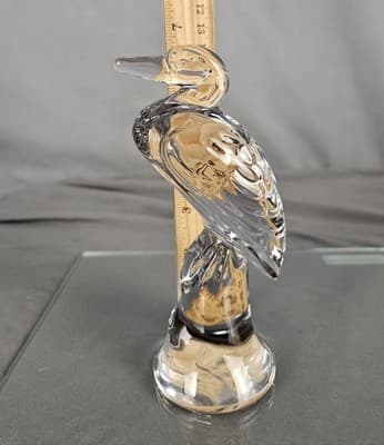 Duncan Glass Crystal Heron Figurine Bird 6-3/4" Pall Mall Sculptured Glass 1930s - Thumbnail 8