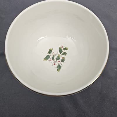 Home for the Holidays Holly Holiday Dinnerware Deep Bowls 5" Diameter - Thumbnail 2
