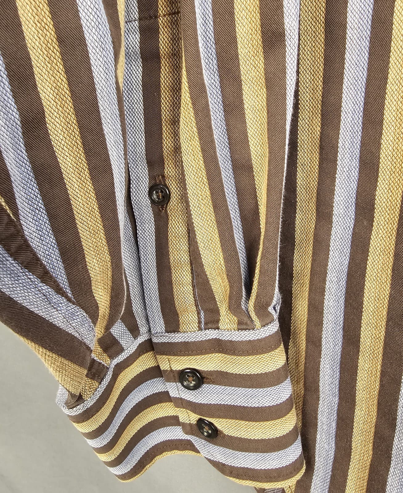 Bachrach Mens Casual/ Dress Shirt, XL 43/44 17.5" Vertical Stripes Long Sleeve - Thumbnail 6