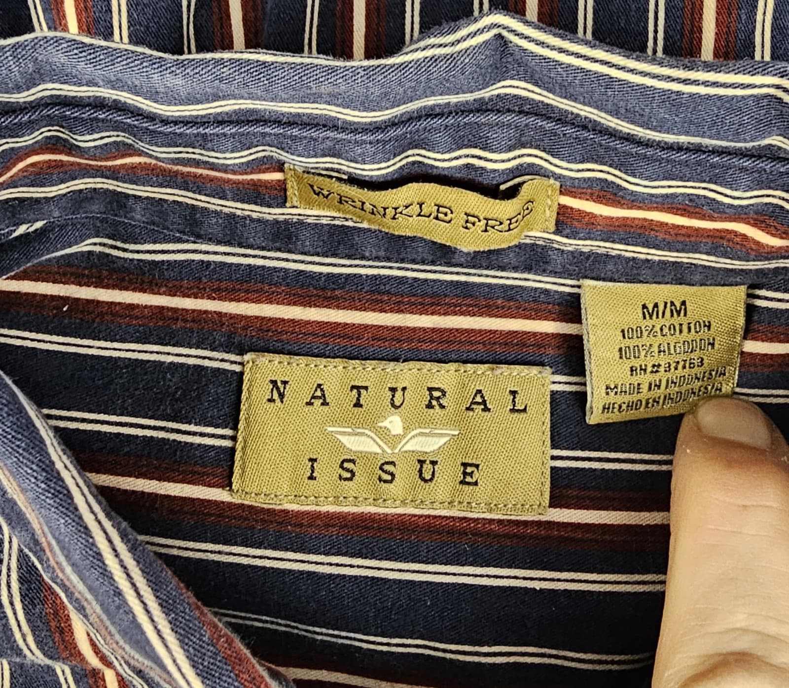 Natural Issue Mens Dress/Casual Shirt, M, Stripe Long Sleeve, Wrinkle Free - Thumbnail 7