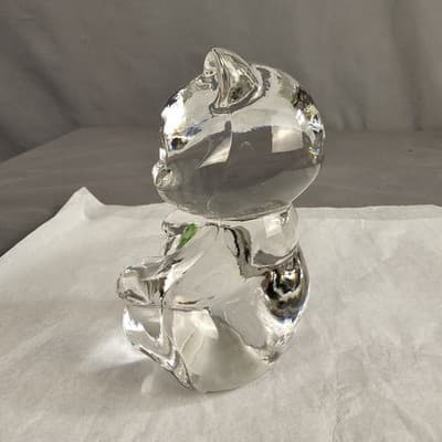 Fenton Glass Teddy Bear Heart Stone Of The Month August Green - Thumbnail 2