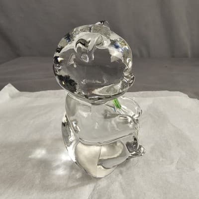 Fenton Glass Teddy Bear Heart Stone Of The Month August Green - Thumbnail 4