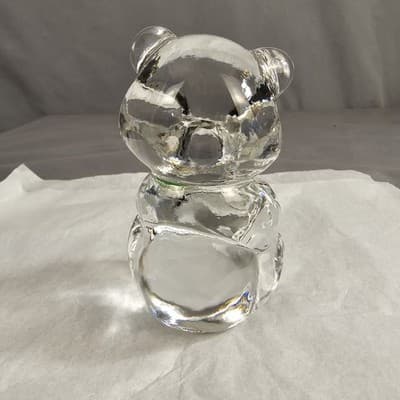 Fenton Glass Teddy Bear Heart Stone Of The Month August Green - Thumbnail 3