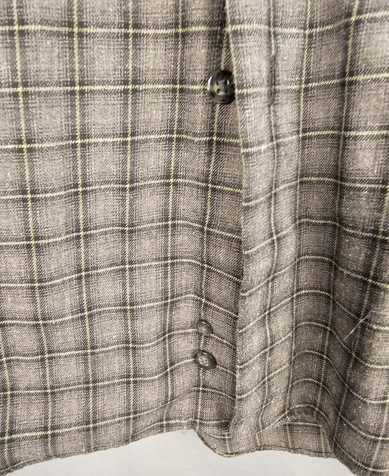 Van Heusen Mens Casual Shirt, XL 17 17.5" , Sq pattern L Sleeve Gray - Thumbnail 3