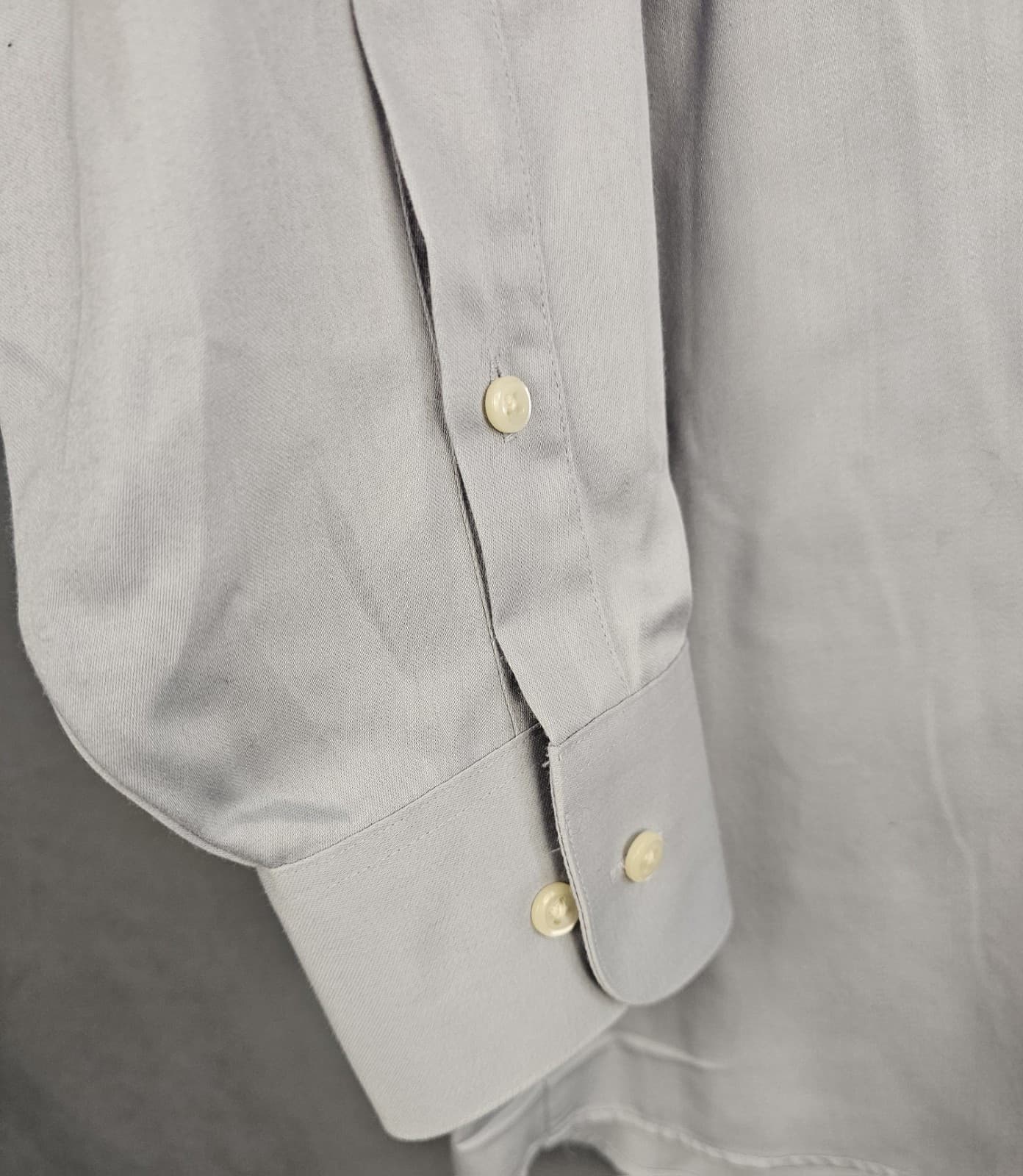 Geoffrey Beene Men Gray Sateen Wrinkle Free Dress Shirt M 15.5 Long Sleeve - Thumbnail 4