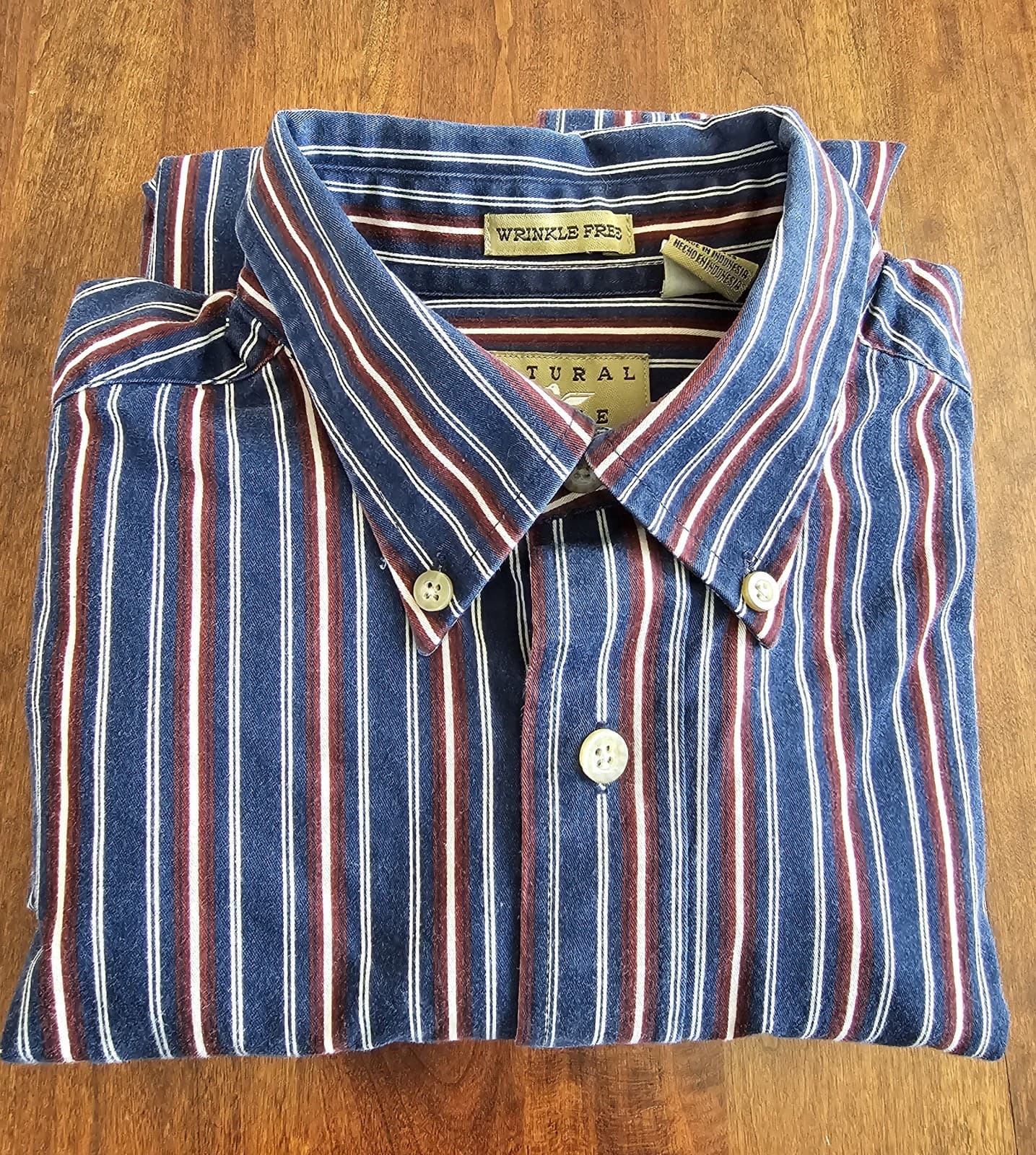Natural Issue Mens Dress/Casual Shirt, M, Stripe Long Sleeve, Wrinkle Free - Thumbnail 12