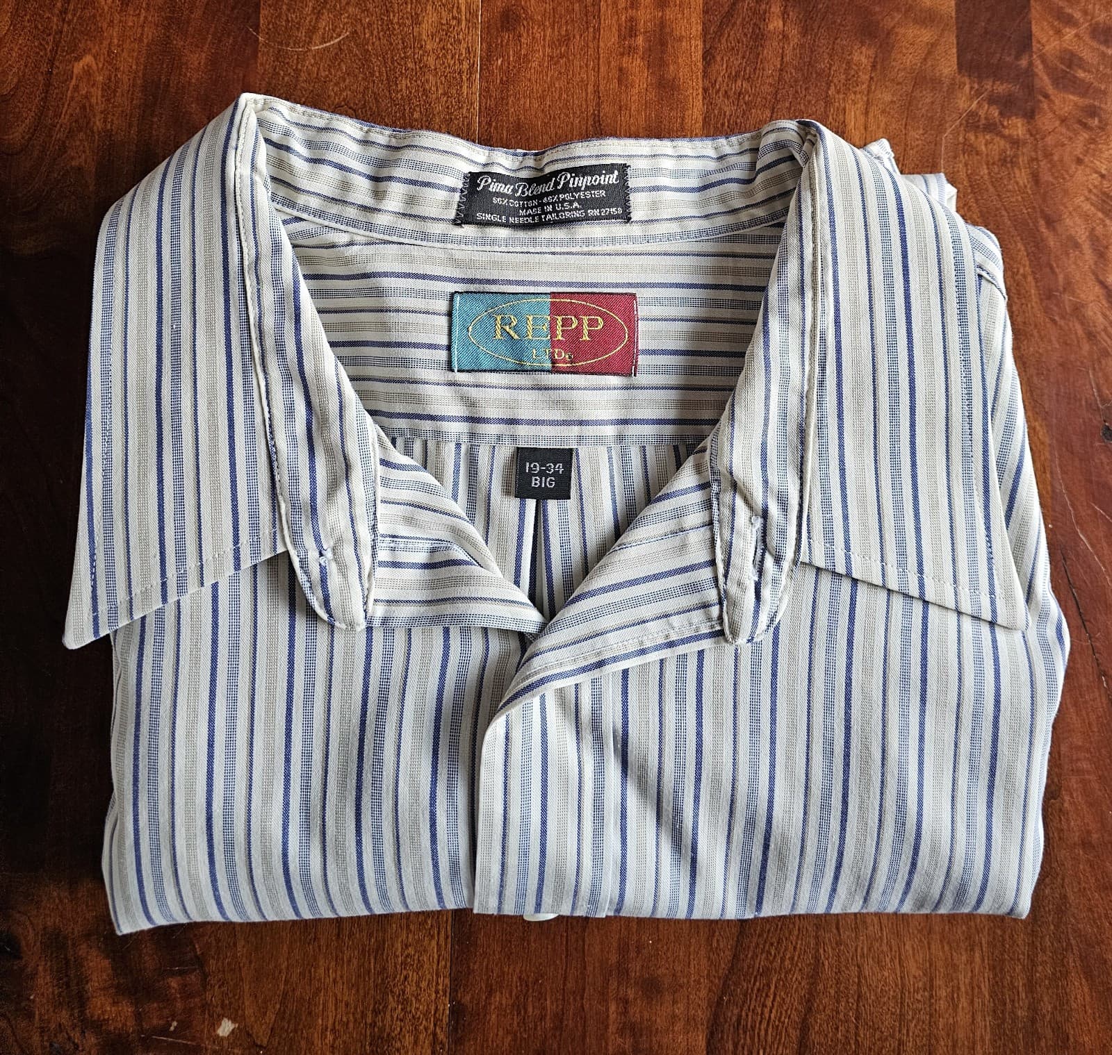 Repp LTD. Shirt Men's Casual 19-34 BIG Long Sleeve RN 27150 Beige Stripe - Thumbnail 12