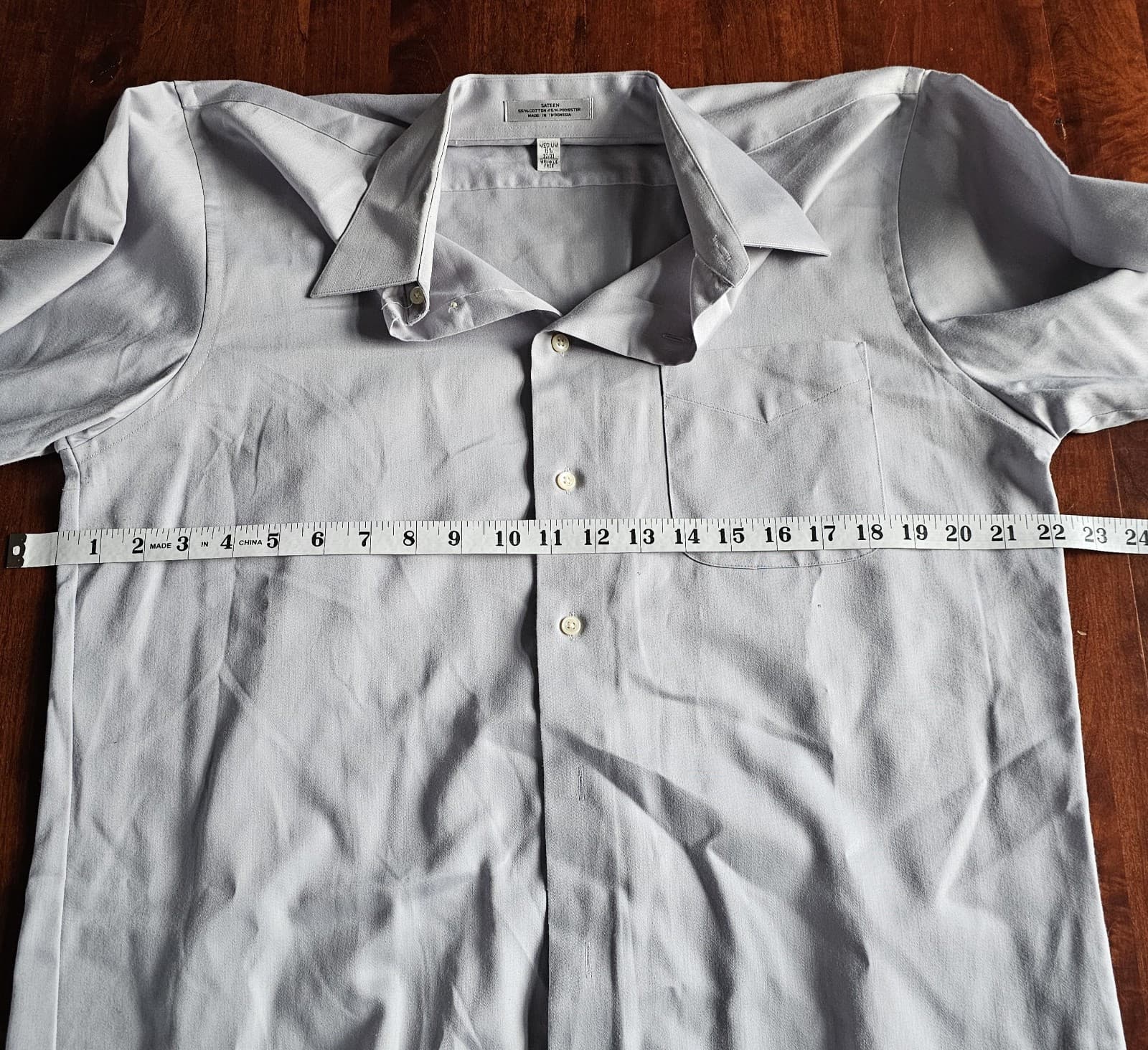 Geoffrey Beene Men Gray Sateen Wrinkle Free Dress Shirt M 15.5 Long Sleeve - Thumbnail 8