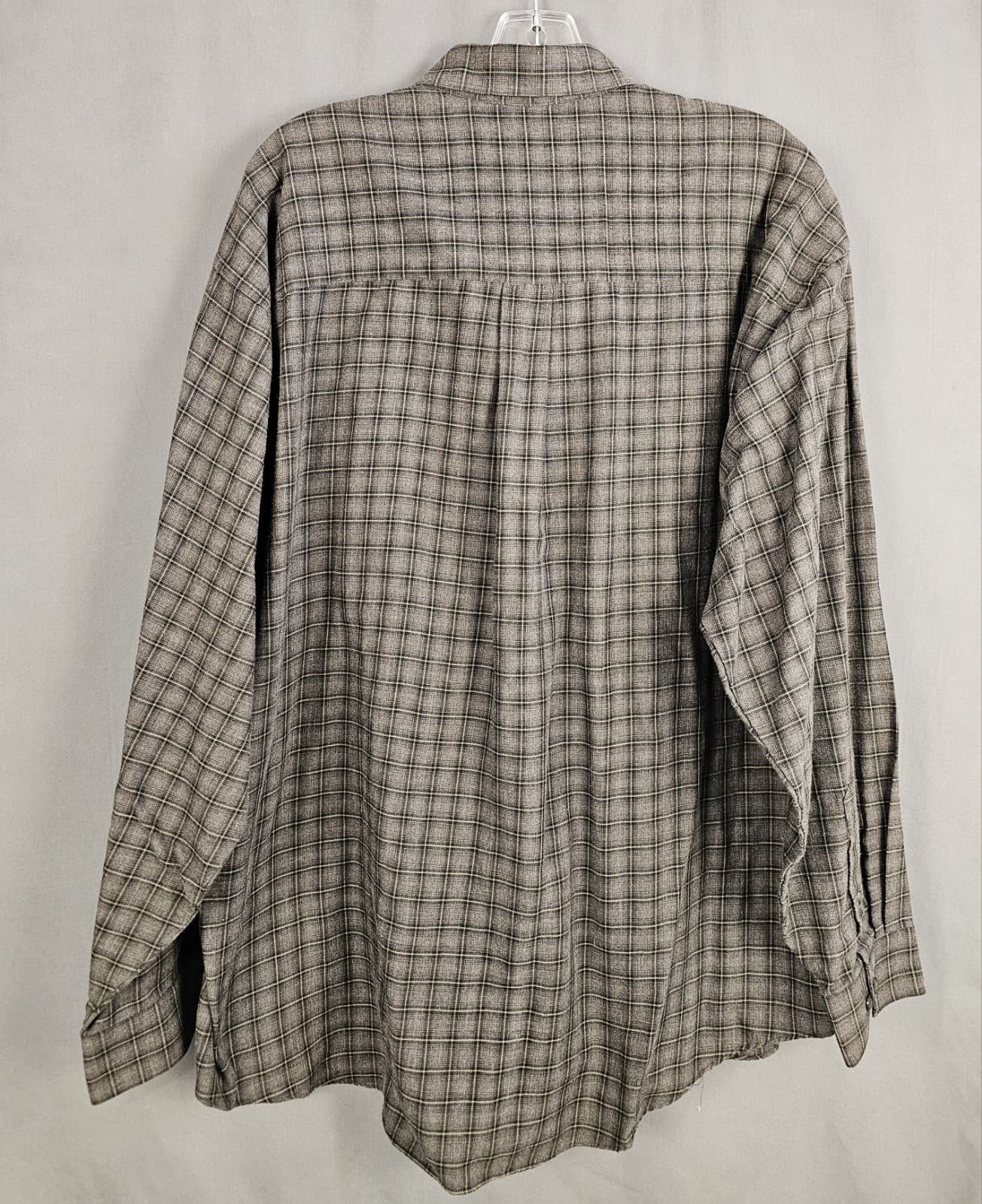 Van Heusen Mens Casual Shirt, XL 17 17.5" , Sq pattern L Sleeve Gray - Thumbnail 4