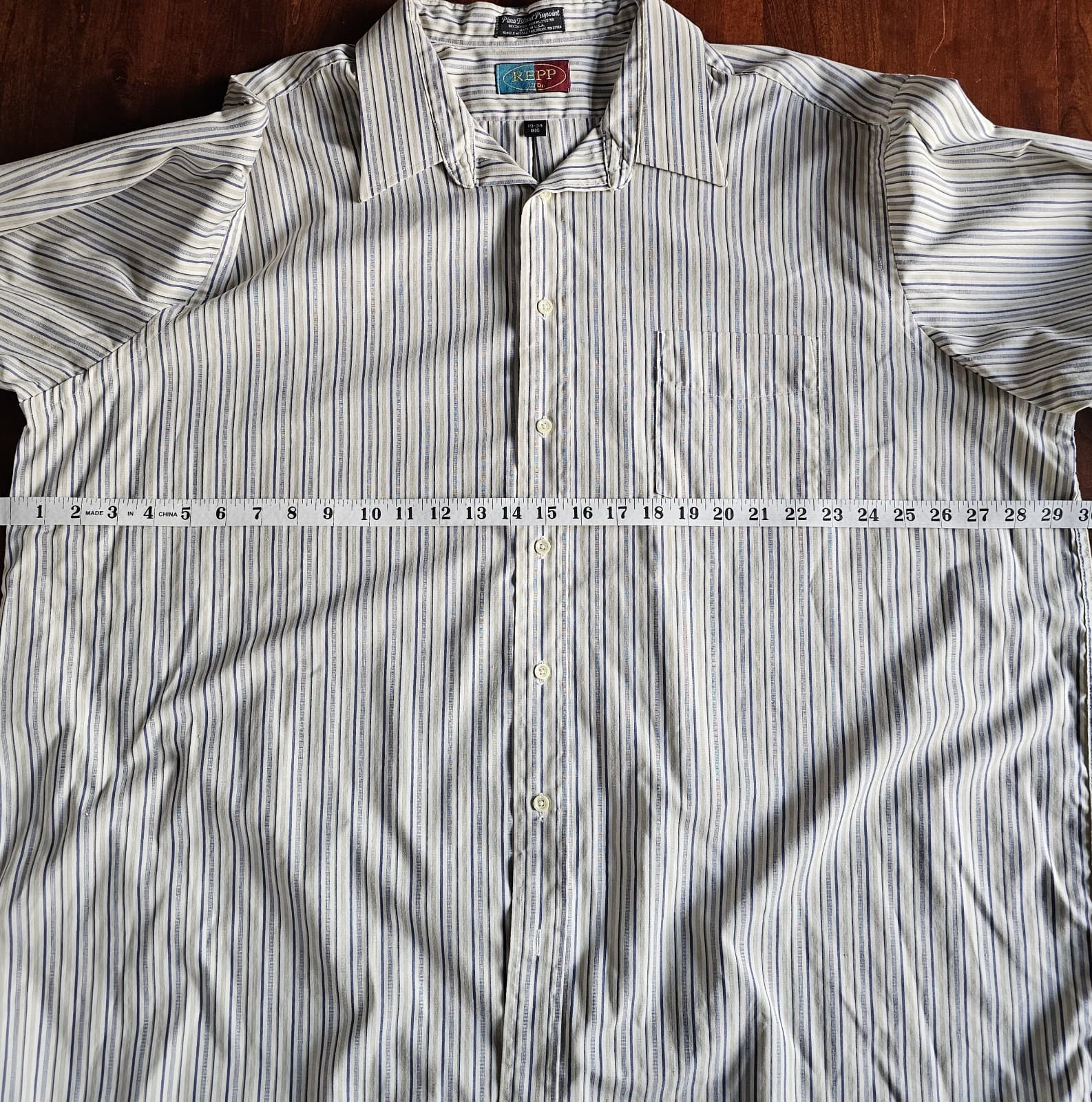 Repp LTD. Shirt Men's Casual 19-34 BIG Long Sleeve RN 27150 Beige Stripe - Thumbnail 7