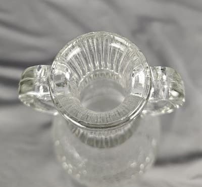 Antique/Vintage White House Vinegar Bottle Clear Cabbage Rose Pattern 9 1/2 in. - Thumbnail 4