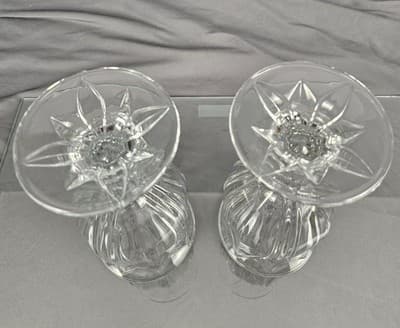 Vintage Cris D'arques Durand Crystal Pompano Tulip Water Goblets Set Of 2 - Thumbnail 6