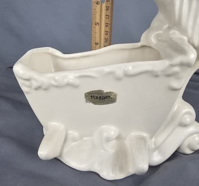 Vintage Haeger Pottery White Stork Planter / Vase 10" Tall VERY NICE Baby MCM - Thumbnail 10