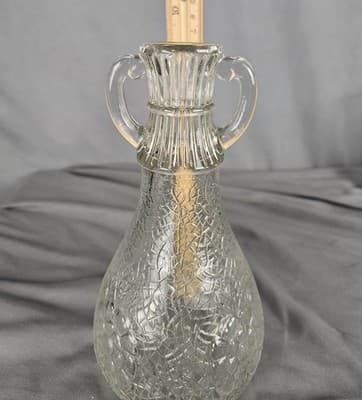 Antique/Vintage White House Vinegar Bottle Clear Cabbage Rose Pattern 9 1/2 in. - Thumbnail 8