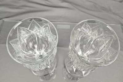 Vintage Cris D'arques Durand Crystal Pompano Tulip Water Goblets Set Of 2 - Thumbnail 4