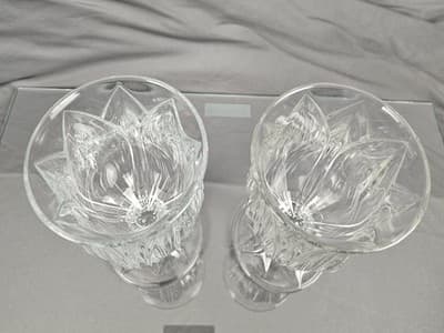 Vintage Cris D'arques Durand Crystal Pompano Tulip Water Goblets Set Of 2 - Thumbnail 5