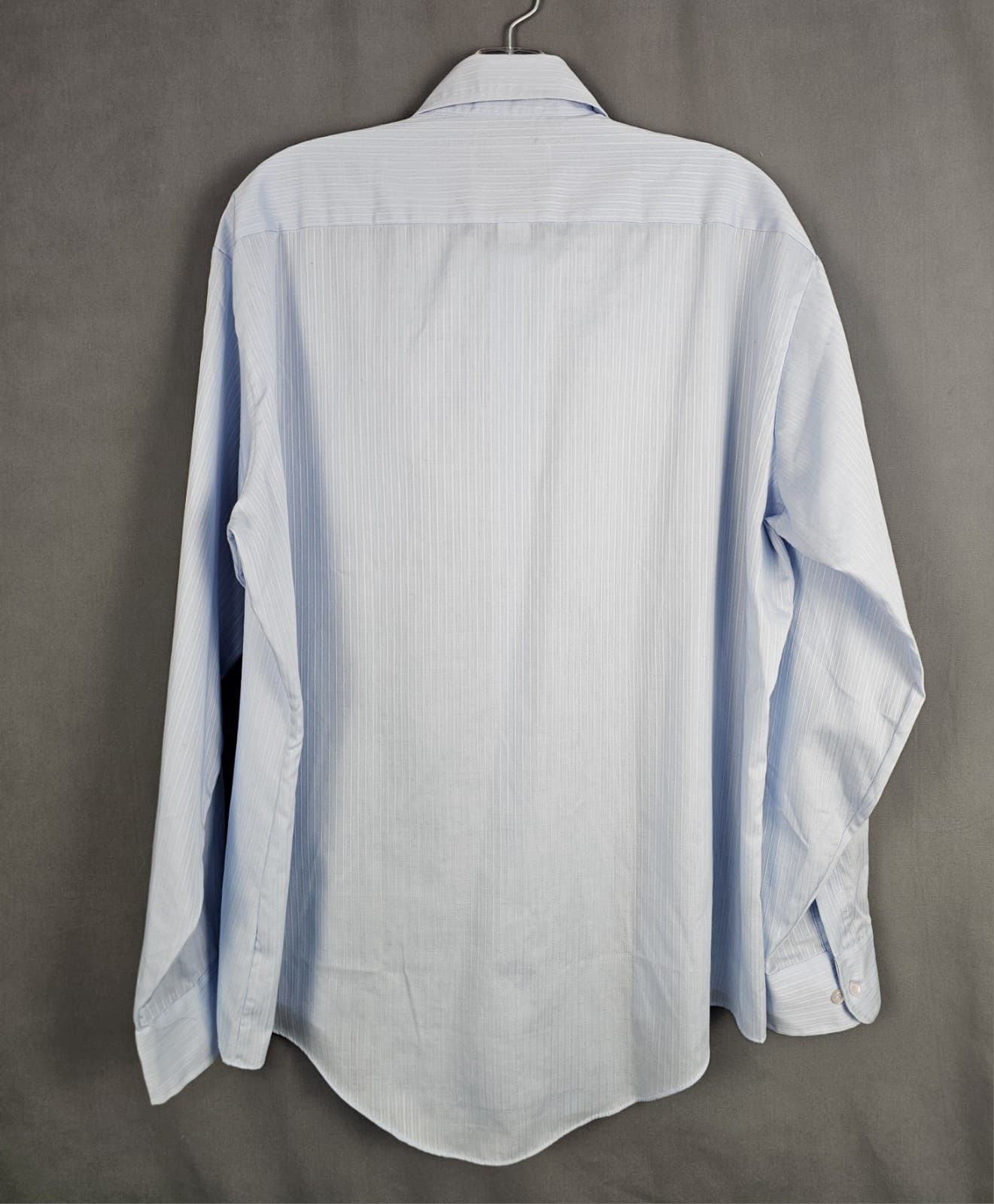 Sears Mens Dress Shirt, 17 34/35 Regular Cut, Blue w verticle rib weeve L Sleeve - Thumbnail 3
