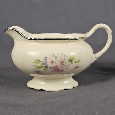 Vintage Homer Laughlin Virginia Rose Creamer Sugar Bowl G52 N8, F52 N8 - Thumbnail 5