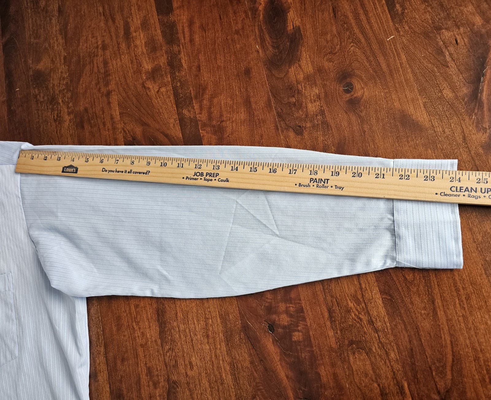 Sears Mens Dress Shirt, 17 34/35 Regular Cut, Blue w verticle rib weeve L Sleeve - Thumbnail 11