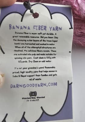 Banana Fiber Yarn Pink Worsted, Heavy Worsted - Thumbnail 2