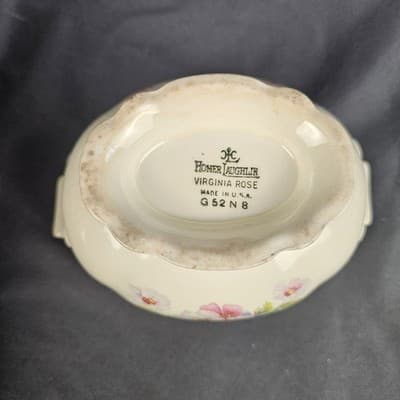 Vintage Homer Laughlin Virginia Rose Creamer Sugar Bowl G52 N8, F52 N8 - Thumbnail 10