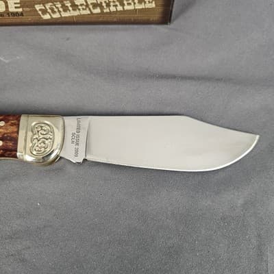 SchradeE Limited Issue 2009 SCLH Hand Made Wild Horses Folding Knife with Box - Thumbnail 13