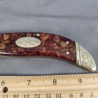 SchradeE Limited Issue 2009 SCLH Hand Made Wild Horses Folding Knife with Box - Thumbnail 10