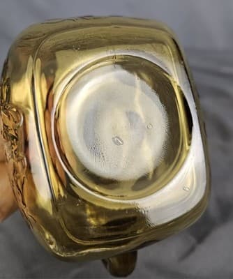 Vintage Federal Glass Amber Madrid Pattern Pitcher Square 5.5" Tall MCM - Thumbnail 7