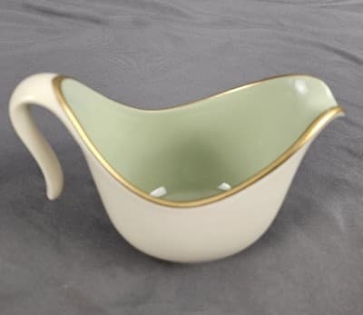 Vintage Taylor Smith Heritage Celadon Green Cream & Sugar Bowl w/ Lid - Thumbnail 4