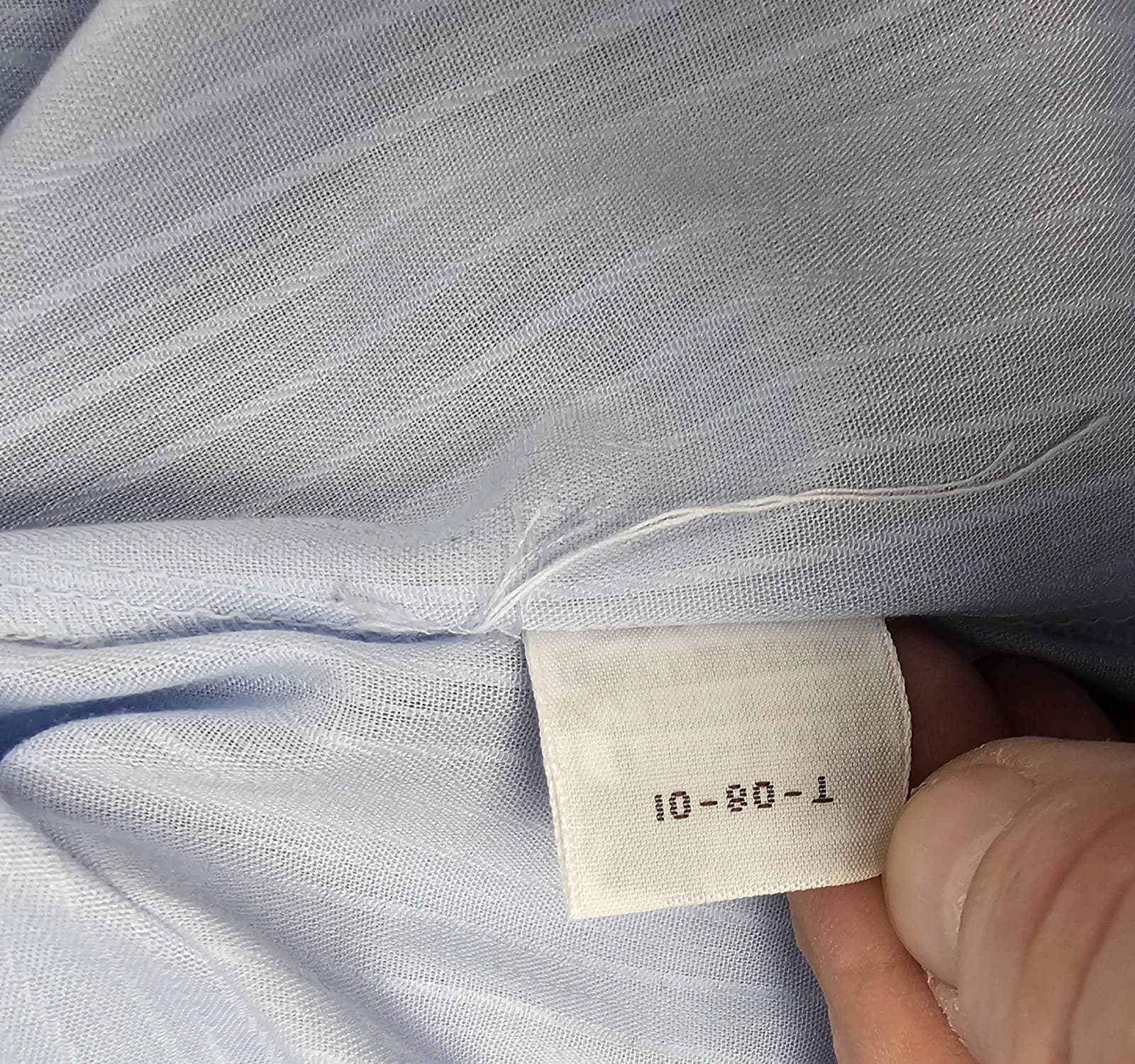 Sears Mens Dress Shirt, 17 34/35 Regular Cut, Blue w verticle rib weeve L Sleeve - Thumbnail 8