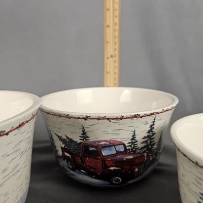 Red Truck Design Vintage Holiday Country Kitchen Collection 3 Pc - Thumbnail 6