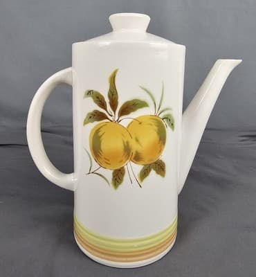 Harmoney House Teapot w Lid Tangerine Ironstone Sears Retro Vintage - Thumbnail 4
