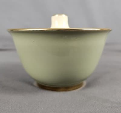 Vintage Taylor Smith Heritage Celadon Green Cream & Sugar Bowl w/ Lid - Thumbnail 12