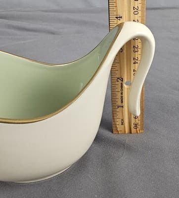 Vintage Taylor Smith Heritage Celadon Green Cream & Sugar Bowl w/ Lid - Thumbnail 9