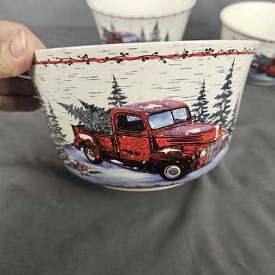 Red Truck Design Vintage Holiday Country Kitchen Collection 3 Pc - Thumbnail 12
