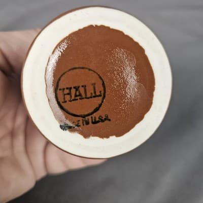 Vintage Hall Hotel Restaurant Ware 2.75" Individual Creamer Brown - Thumbnail 4