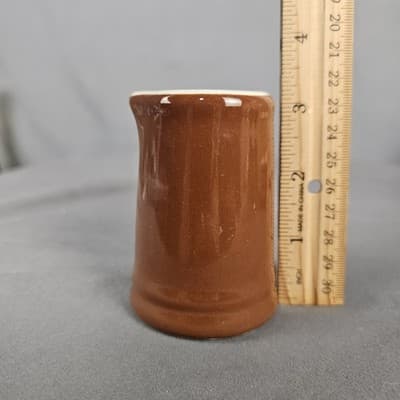 Vintage Hall Hotel Restaurant Ware 2.75" Individual Creamer Brown - Thumbnail 6