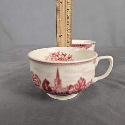 Tea Cup Penshurst Kentin Stratford On Avon 1792 England Pink Transferware Set/2 - Thumbnail 8