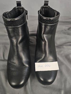 Womens Black Zip up Ankle High Heel boots, US 7W Kohl's RN#73277 - Thumbnail 11